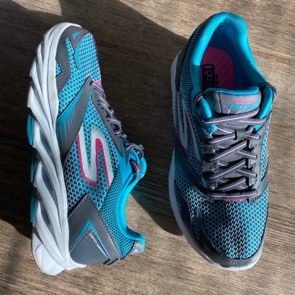 Skechers Shoes - Skechers Go Run Vortex Blue White Athletic Shoe